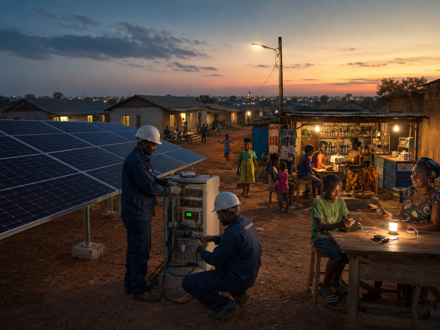 Installation solaire dans une communauté d’Afrique de l’Ouest